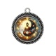 Pendentif Cabochon Argent - : bouddha méditation yin yang