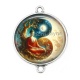 Connecteur Cabochon Argent - bouddha méditation