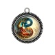Pendentif Cabochon Argent - bouddha méditation