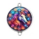 Connecteur Cabochon Argent - cheval
