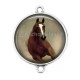 Connecteur Cabochon Argent - cheval