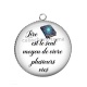 Pendentif Cabochon Argent -  lire est le seul moyen de vivre plusieurs vies