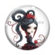 Cabochon Verre - fille gotique