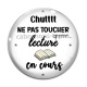 Cabochon Verre -  chuttt ne pas toucher lecture en cours