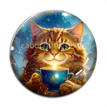 Cabochon Verre - chat