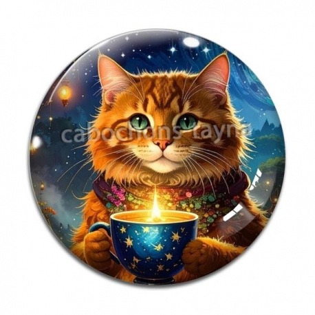 Cabochon Verre - chat