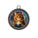 Pendentif Cabochon Argent - chat