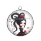 Pendentif Cabochon Argent - fille gotique