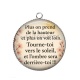Pendentif Cabochon Argent - citation plus on prend de la hauteur plus on voit loin