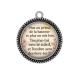 Pendentif Cabochon Argent - citation plus on prend de la hauteur plus on voit loin