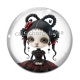 Cabochon Verre - fille gotique