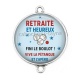 Connecteur Cabochon Argent - retraité et heureux fini le boulot vive la pétanque et l'apéro