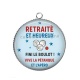 Pendentif Cabochon Argent - retraité et heureux fini le boulot vive la pétanque et l'apéro