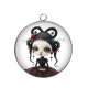 Pendentif Cabochon Argent - fille gotique