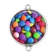 Connecteur Cabochon Argent - bonbon