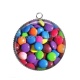 Pendentif Cabochon Argent - bonbon