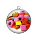 Pendentif Cabochon Argent - bonbon