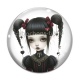 Cabochon Verre - fille gotique