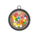 Pendentif Cabochon Argent - bonbon