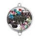 Connecteur Cabochon Argent - bonbon