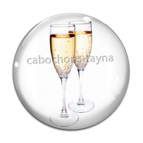 Cabochon Verre - coupe champagne