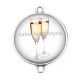 Connecteur Cabochon Argent - coupe champagne