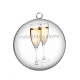 Pendentif Cabochon Argent - coupe champagne