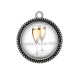 Pendentif Cabochon Argent - coupe champagne