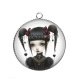 Pendentif Cabochon Argent - fille gotique