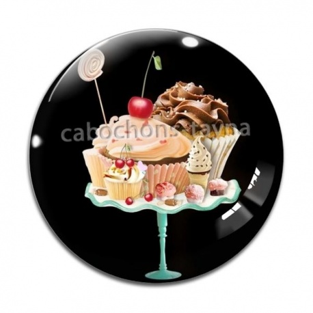 Cabochon Verre - plateau gâteau