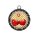 Pendentif Cabochon Argent - cerise