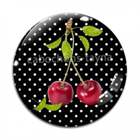 Cabochon Verre - cerise