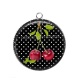 Pendentif Cabochon Argent - cerise