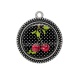 Pendentif Cabochon Argent - cerise