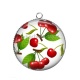 Pendentif Cabochon Argent - cerise