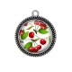 Pendentif Cabochon Argent - cerise