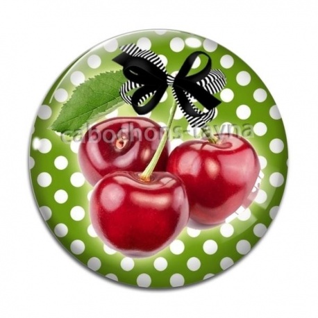 Cabochon Verre - cerise