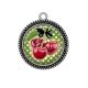 Pendentif Cabochon Argent - cerise