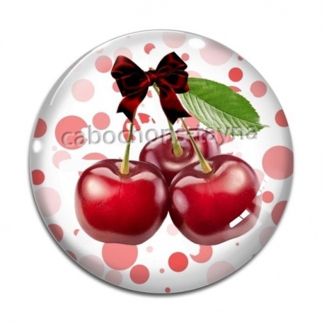 Cabochon Verre - cerise