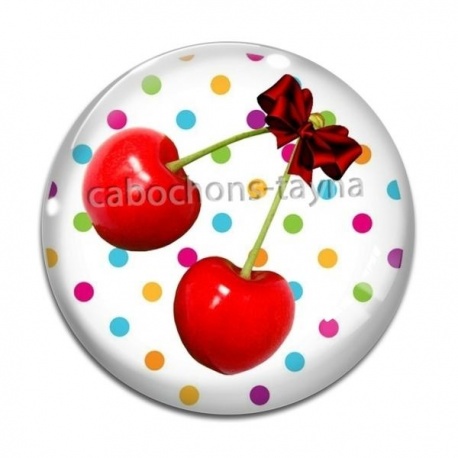 Cabochon Verre - cerise
