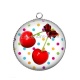 Pendentif Cabochon Argent - cerise