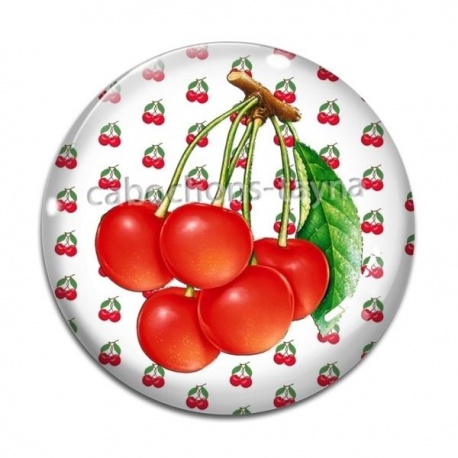 Cabochon Verre - cerise