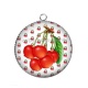 Pendentif Cabochon Argent - cerise