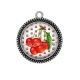 Pendentif Cabochon Argent - cerise