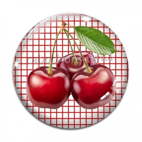 Cabochon Verre - cerise