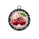 Pendentif Cabochon Argent - cerise