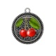 Pendentif Cabochon Argent - cerise
