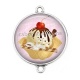 Connecteur Cabochon Argent - glace