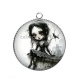 Pendentif Cabochon Argent - fille gotique