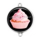 Connecteur Cabochon Argent - cup cake